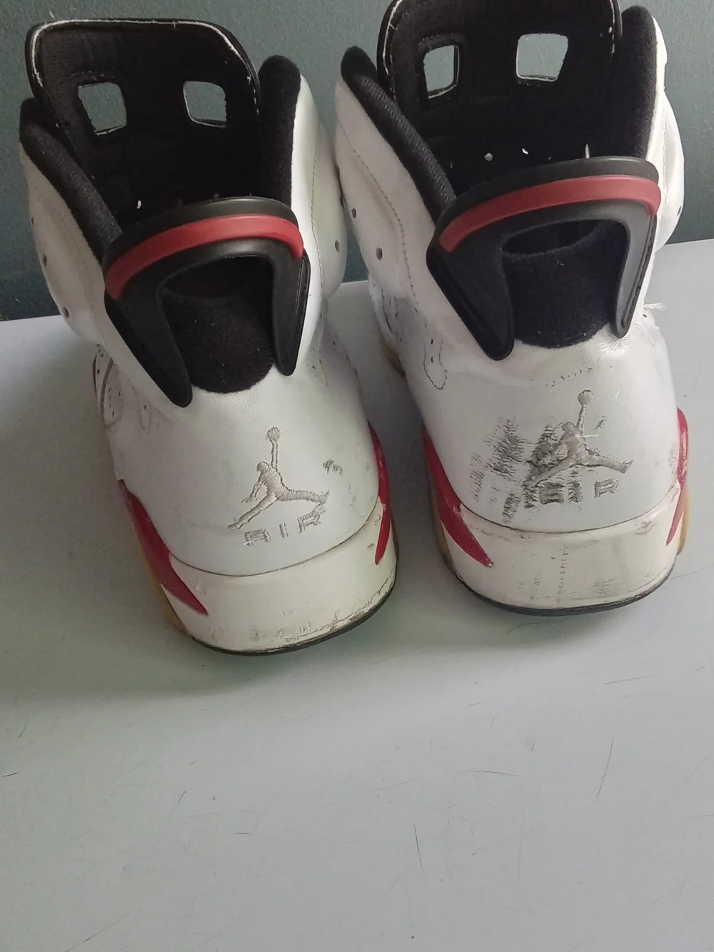 Jordan 6 Retro White Varsity Red Basketball Shoes 384664-102 High Top Mens